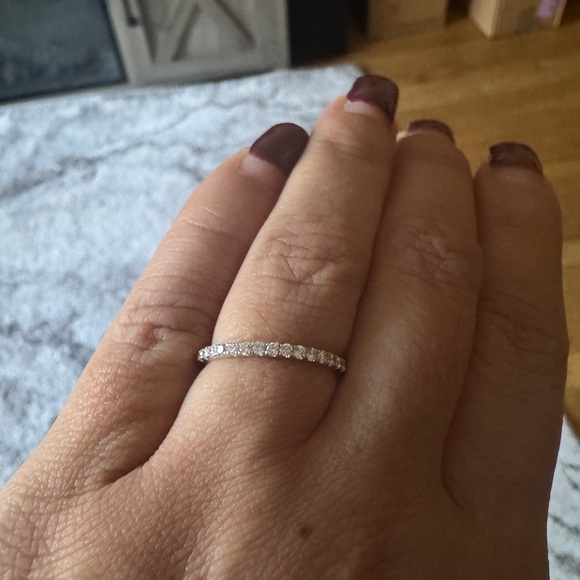 18K Solid White Gold halfway band .40 carats in Diamonds - Picture 6 of 7